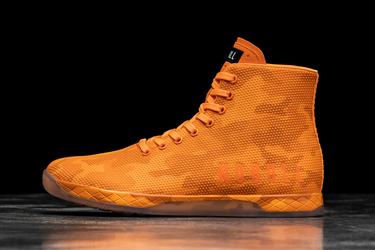 Nobull Superfabric High-Top Neon Women's Trainers Orange Camo | Australia (XN9482)